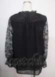 画像2: axes femme / ドットドビーシフォンブラウス M 黒 Y-25-04-03-031-AX-BL-SZ-ZY (2)