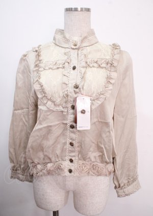 画像: axes femme / サテン裾デザインブラウス M ベージュ Y-25-04-03-035-AX-BL-SZ-ZY