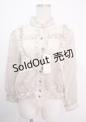 画像: axes femme / サテン裾デザインブラウス M ベージュ Y-25-04-03-035-AX-BL-SZ-ZY