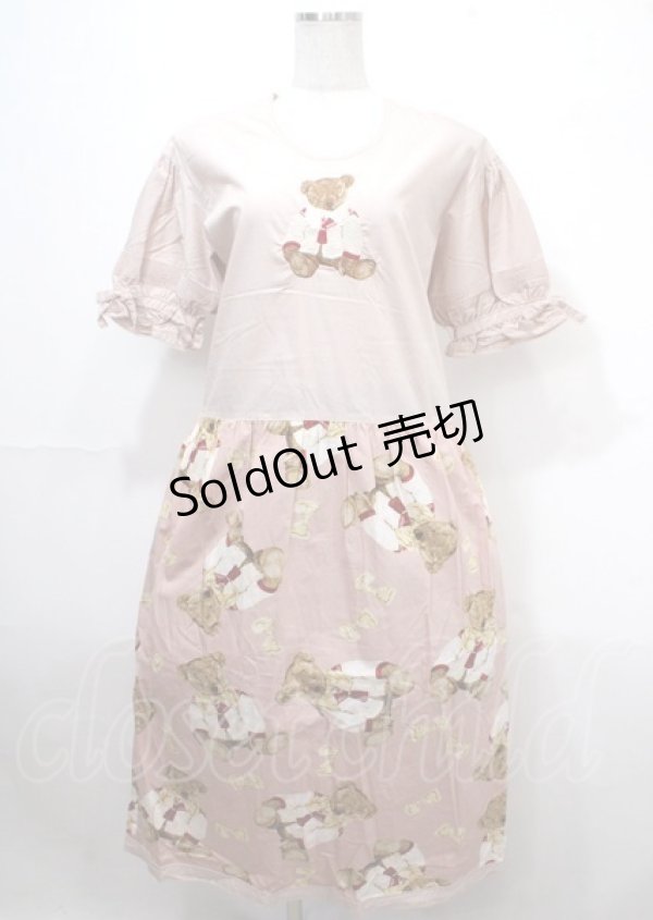 画像1: WONDERFUL WORLD / セーラーくま刺繍ワンピース  ピンク Y-25-04-11-070-LO-OP-SZ-ZY (1)