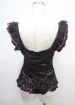 画像2: h.Jelly HONEY / ベルトデザインノースリーブトップス  黒×ピンク Y-25-04-11-073-HN-TO-SZ-ZY (2)