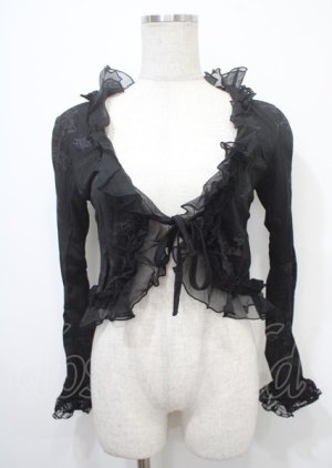 画像: h.Jelly HONEY / 蝶＆いちごptフリルレースボレロ  黒 Y-25-04-11-084-HN-TO-SZ-ZY