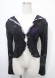 画像1: h.Jelly HONEY / 蝶ptフーディフリルボレロ  黒×紫 Y-25-04-11-087-HN-TO-SZ-ZY (1)