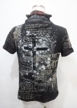 画像2: h.ANARCHY / しぶき×英字ptフダブルZIP半袖パーカー  黒 Y-25-04-11-089-HN-TO-SZ-ZY (2)