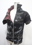 画像3: h.ANARCHY / しぶき×英字ptフダブルZIP半袖パーカー  黒 Y-25-04-11-089-HN-TO-SZ-ZY (3)