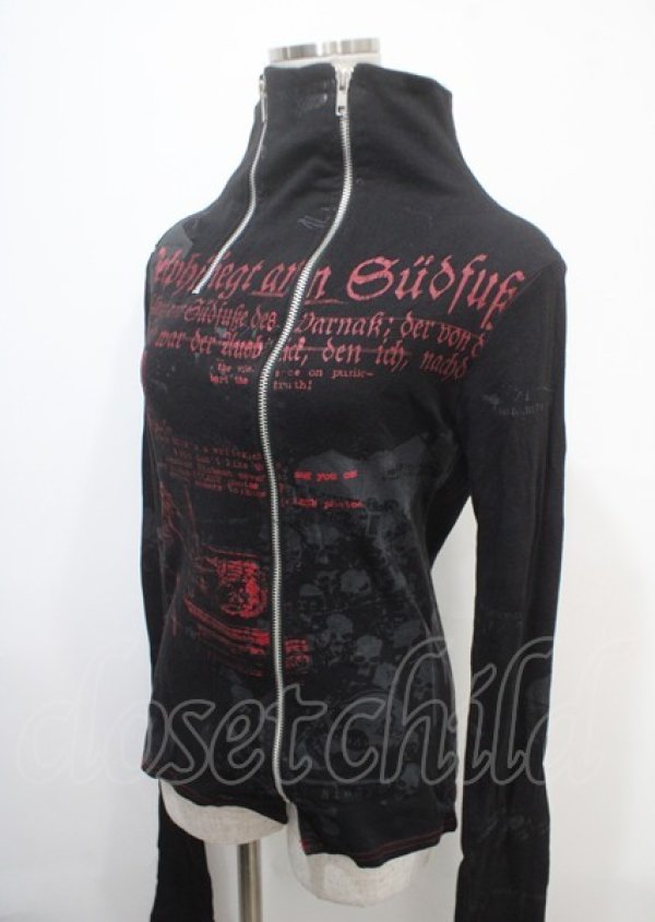 画像3: h.ANARCHY / ダブルZIPハイネック長袖パーカー  黒 Y-25-04-11-090-HN-TO-SZ-ZY (3)