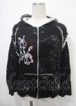 画像1: h.ANARCHY / うさぎスカル＆飛沫ptパーカー  黒 Y-25-04-11-092-HN-TO-SZ-ZY (1)