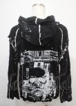 画像2: h.ANARCHY / うさぎスカル＆飛沫ptパーカー  黒 Y-25-04-11-092-HN-TO-SZ-ZY (2)