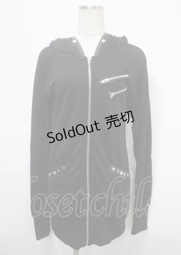 画像1: Drug Honey / スタッズ付きフードパーカー  黒 Y-25-04-11-101-PU-TO-SZ-ZY (1)