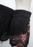 画像3: h.ANARCHY / チェック×ユニオン柄プリーツ巻きスカート  黒 Y-25-04-11-121-HN-SK-SZ-ZY (3)