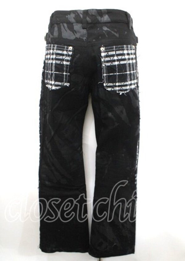 画像2: h.ANARCHY / 網柵×チェックptパンツ  黒 Y-25-04-11-123-HN-PA-SZ-ZY (2)