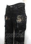 画像3: h.ANARCHY / ガーゼ使い編み上げ飛沫ptパンツ  黒 Y-25-04-11-125-HN-PA-SZ-ZY (3)