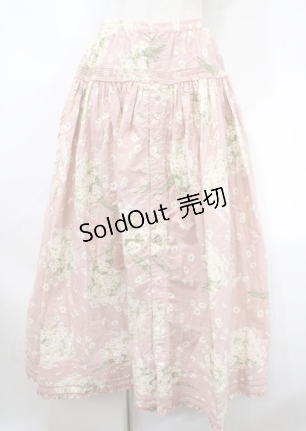 画像1: WONDERFUL WORLD / 雛菊ブーケスカート  ピンク Y-25-04-11-144-LO-SK-SZ-ZY (1)