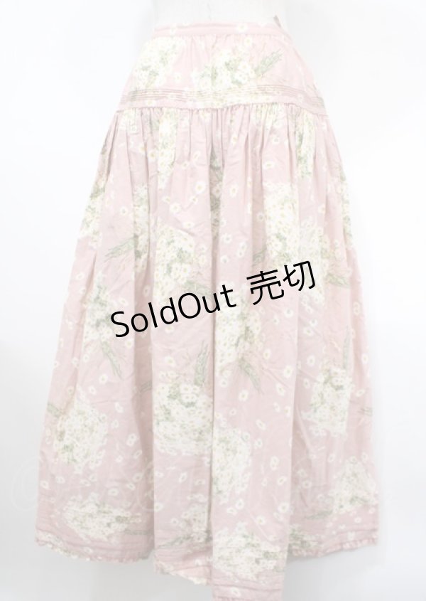 画像2: WONDERFUL WORLD / 雛菊ブーケスカート  ピンク Y-25-04-11-144-LO-SK-SZ-ZY (2)