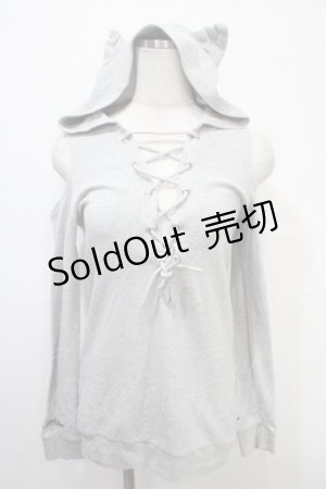 画像: NieR Clothing / 肩出しレースアップトップス F グレー Y-25-04-15-040-PU-TO-SZ-ZY