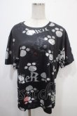 画像1: NieR Clothing / 肉球プリントTシャツ F 黒 Y-25-04-15-044-PU-TS-SZ-ZY (1)