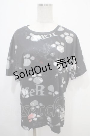 画像: NieR Clothing / 肉球プリントTシャツ F 黒 Y-25-04-15-044-PU-TS-SZ-ZY