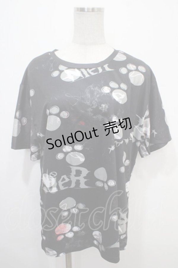 画像1: NieR Clothing / 肉球プリントTシャツ F 黒 Y-25-04-15-044-PU-TS-SZ-ZY (1)