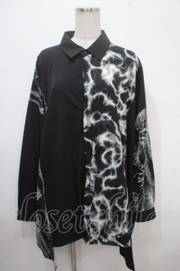 画像1: REFLEM / 切換えワイドシャツ/オーバーサイズシャツ F ブラック Y-25-04-15-047-PU-TS-SZ-ZY (1)