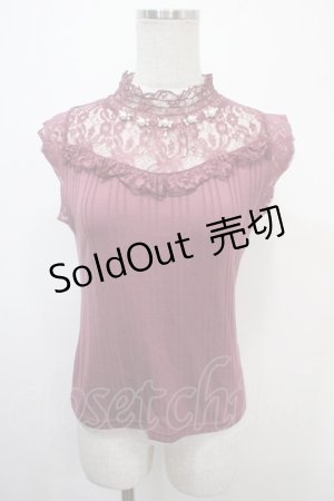 画像: axes femme / パール使いレースノースリーブトップス M ピンク Y-25-04-15-051-AX-TO-SZ-ZY