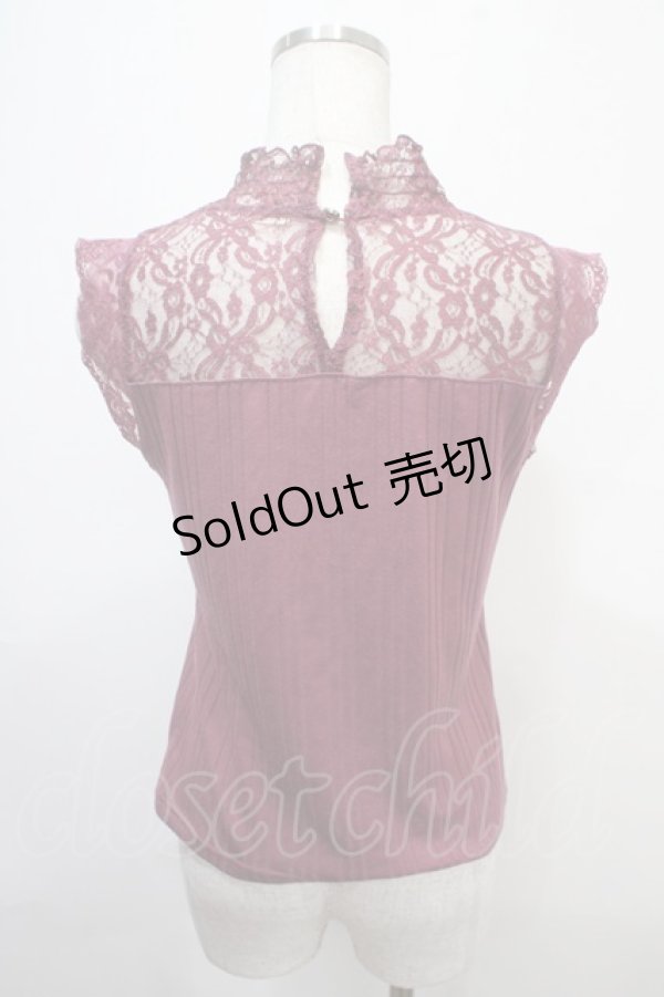 画像2: axes femme / パール使いレースノースリーブトップス M ピンク Y-25-04-15-051-AX-TO-SZ-ZY (2)