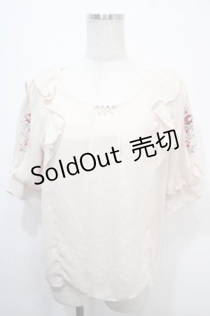 画像: axes femme / 肩刺繍フリルプルオーバー M 生成り Y-25-04-15-053-AX-TO-SZ-ZY