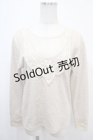 画像: axes femme / モチーフレースジャガードカットプルオーバー M ベージュ Y-25-04-15-056-AX-TO-SZ-ZI