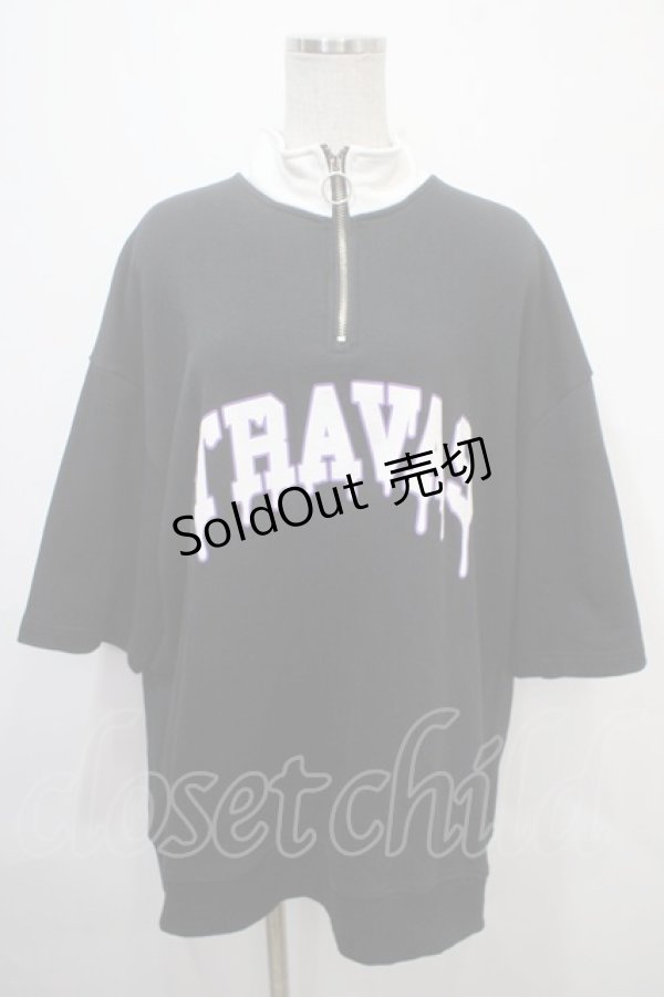 画像1: TRAVAS TOKYO / Logo half zip スウェット  黒 Y-25-04-15-062-PU-TO-SZ-ZY (1)