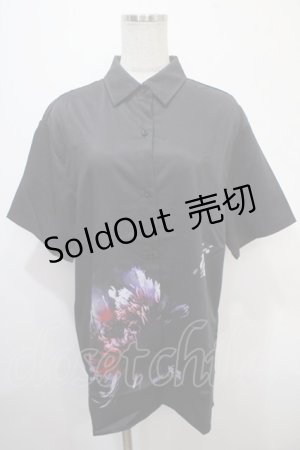 画像: NieR Clothing / プリントシャツ  黒 Y-25-04-15-063-PU-BL-SZ-ZY