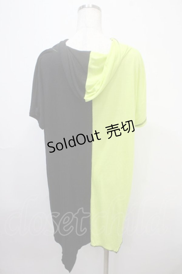 画像2: ALGONQUINS / 髑髏&ペイントptTシャツ  黒×グリーン Y-25-04-15-064-AL-TS-SZ-ZY (2)