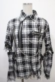 画像1: MAD / セパレートチェク柄シャツ  黒×白 Y-25-04-15-065-PU-BL-SZ-ZY (1)
