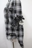 画像4: MAD / セパレートチェク柄シャツ  黒×白 Y-25-04-15-065-PU-BL-SZ-ZY (4)