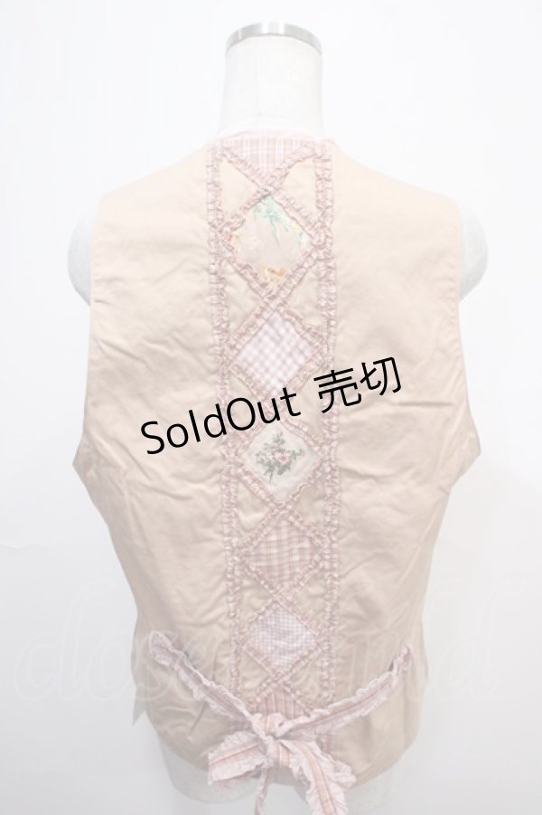 画像2: PINK HOUSE / フリル薔薇パッチワークベスト  ピンク Y-25-04-15-070-LO-TO-SZ-ZY (2)