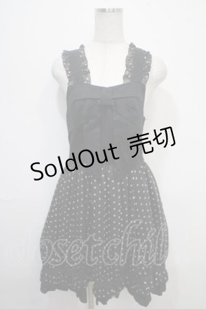 画像: PEACE NOW /スターシフォン切替ワンピース  黒ｘ白 Y-25-04-15-083-PU-TO-AS-ZY