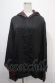 画像1: NieR Clothing / フード付き着物風袖ブロッキングシャツ【RED ROSE】  黒×赤 Y-25-04-15-089-PU-BL-SZ-ZY (1)