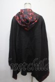 画像2: NieR Clothing / フード付き着物風袖ブロッキングシャツ【RED ROSE】  黒×赤 Y-25-04-15-089-PU-BL-SZ-ZY (2)