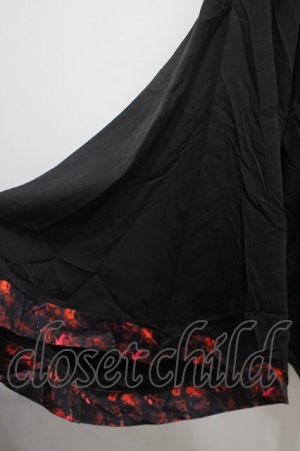 画像3: NieR Clothing / フード付き着物風袖ブロッキングシャツ【RED ROSE】  黒×赤 Y-25-04-15-089-PU-BL-SZ-ZY (3)
