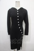 画像1: NieR Clothing / 刺繍入りボタンロングトップス  黒 Y-25-04-15-090-PU-TO-SZ-ZY (1)