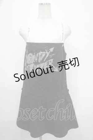 画像: Candy Stripper / 英字プリントデニムワンピース 2 黒 Y-25-04-15-091-PU-OP-SZ-ZY