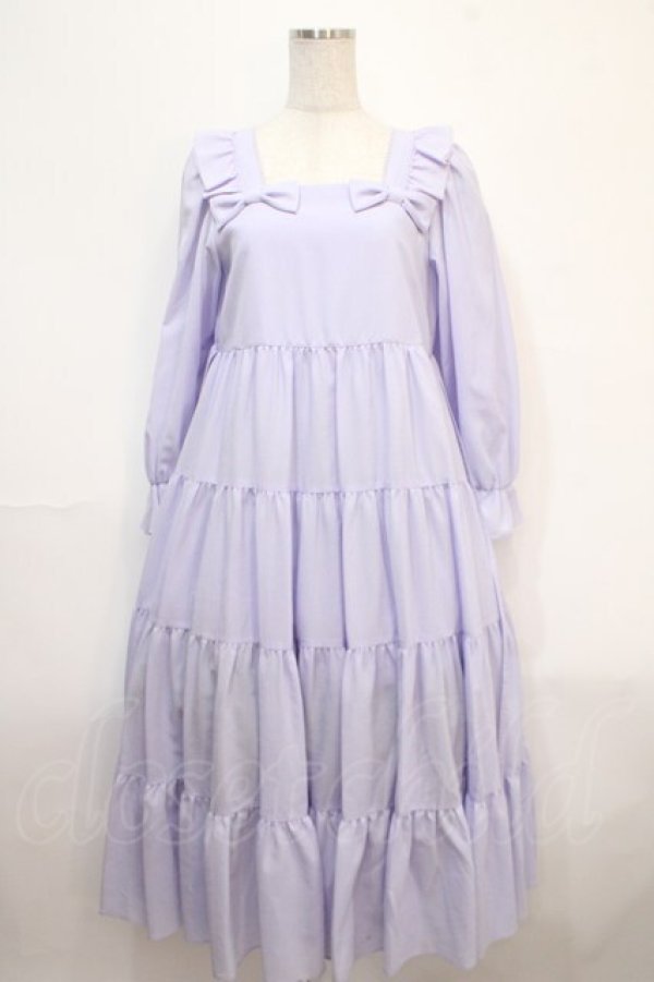 画像1: Maria pipi / リボン&ティアードドレス  ラベンダー Y-25-04-15-097-EL-OP-AS-ZY (1)