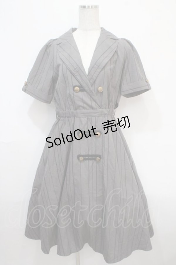 画像1: axes femme / ナポレオンモチーフワンピース M グレー Y-25-04-15-109-AX-OP-SZ-ZI (1)