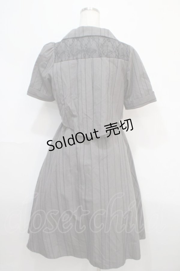 画像2: axes femme / ナポレオンモチーフワンピース M グレー Y-25-04-15-109-AX-OP-SZ-ZI (2)