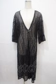 画像1: axes femme / ストライプ柄総レースガウン F 黒 Y-25-04-15-111-AX-TO-SZ-ZY (1)