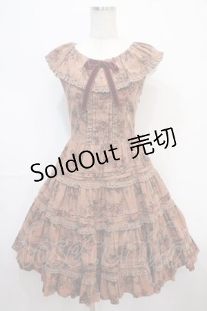 画像: Victorian maiden / ローズフリルカラーワンピース  ブラウン Y-25-04-15-125-CL-OP-SZ-ZY