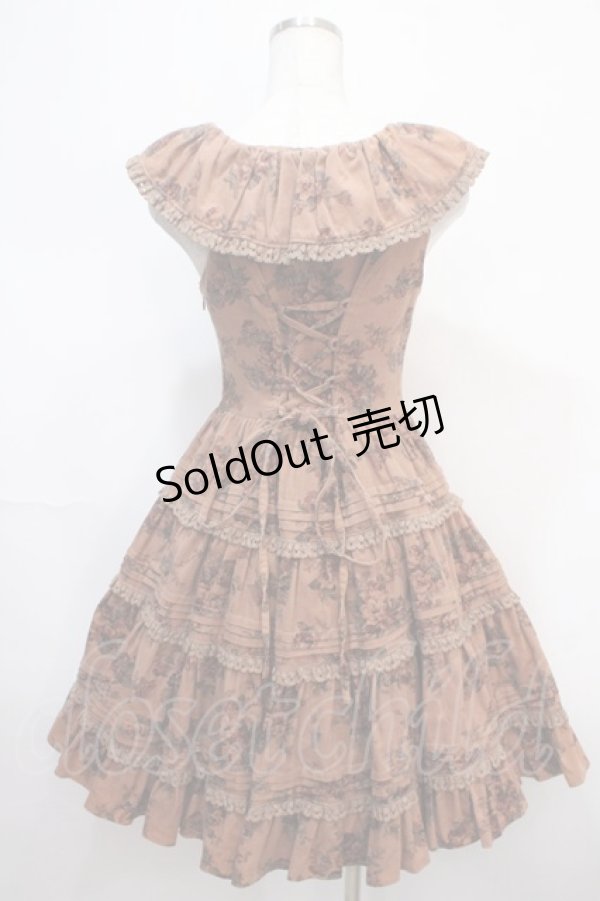 画像2: Victorian maiden / ローズフリルカラーワンピース  ブラウン Y-25-04-15-125-CL-OP-SZ-ZY (2)