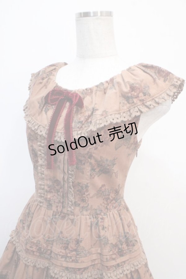 画像3: Victorian maiden / ローズフリルカラーワンピース  ブラウン Y-25-04-15-125-CL-OP-SZ-ZY (3)
