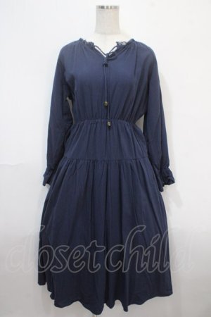 画像: LEBECCA boutique / 湯煙を纏うワンピース F ネイビー Y-25-04-15-128-EL-OP-SZ-ZY