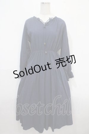 画像: LEBECCA boutique / 湯煙を纏うワンピース F ネイビー Y-25-04-15-128-EL-OP-SZ-ZT381