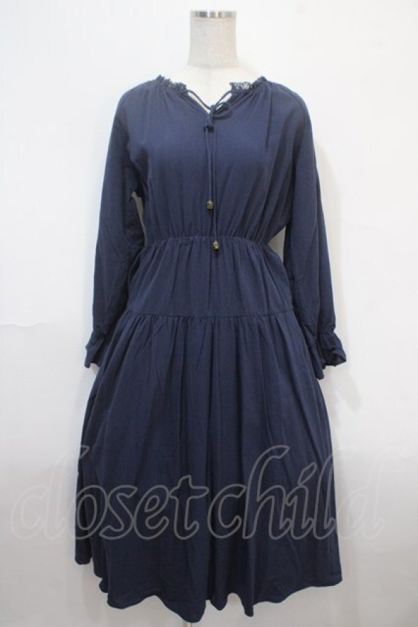 画像1: LEBECCA boutique / 湯煙を纏うワンピース F ネイビー Y-25-04-15-128-EL-OP-SZ-ZY (1)