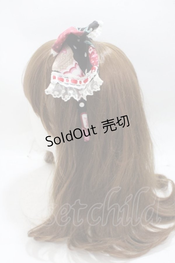 画像2: Angelic Pretty / Fresh Strawberry Dinerカチューシャ  黒 Y-25-04-15-012-AP-AC-SZ-ZY (2)
